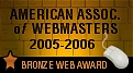 bronze award from the american association of webmasters  width - 121 height - 67